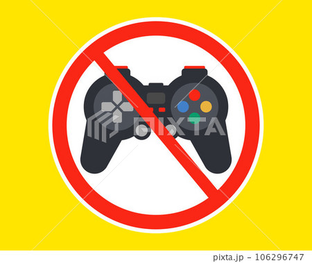 crossed out gamepad sign. game ban. 106296747
