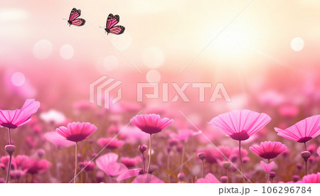 Pink flower for breast cancer day background concept 106296784