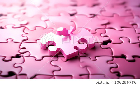 Pink puzzle for breast cancer day concept 106296786