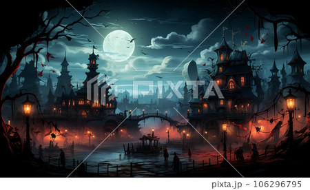 Castle of horrors for the traditional Halloween party 106296795