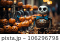Skeletons marching for Halloween night in the city 106296798