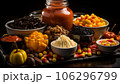 Typical Halloween food on the table 106296799