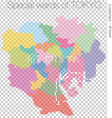 Map of Tokyo 23 Wards Tokyo District Division Map of Tokyo 23 Wards Tokyo District Division 106296813