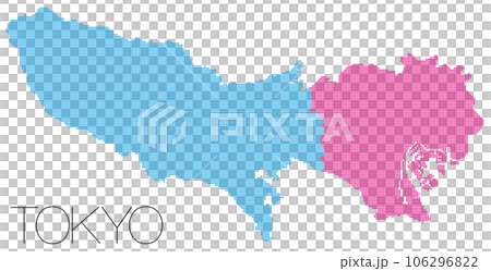 Map of Tokyo 23 wards and Tama area division 106296822