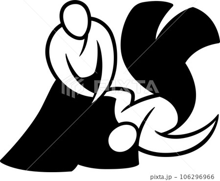 Aikido black and white minimal logo Aikido black and white minimal logo 106296966