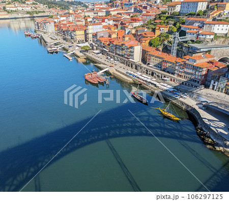 Porto Old Town bridge reflection 106297125