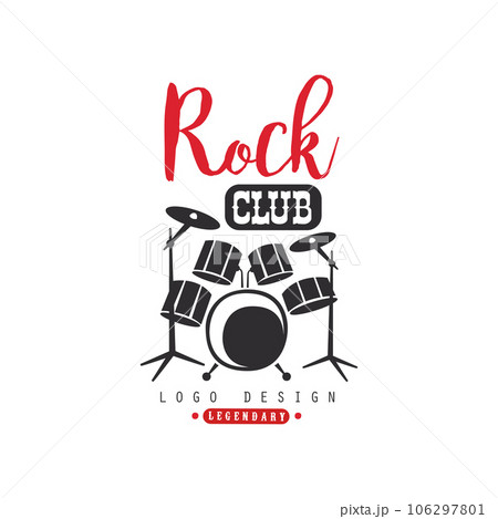 Rock club logo design, emblem for rock club or festival vector Illustration on a white background 106297801