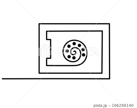 Large Safe Bank, protection, security one line art. Large Safe Bank, protection, security one line art. 106298140