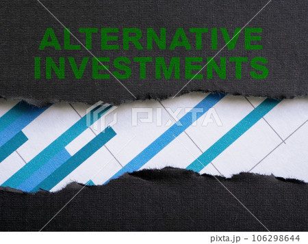 Alternative investments inscription and financial chart. 106298644