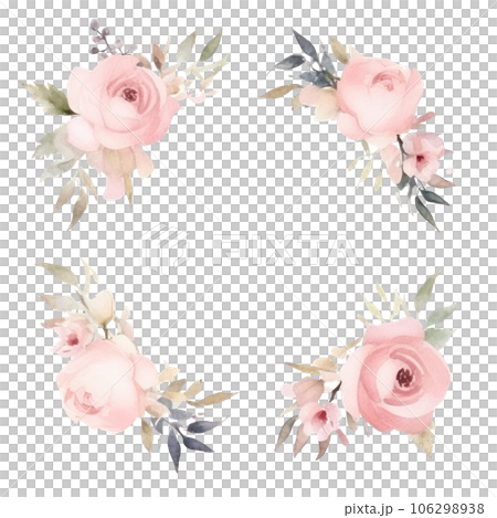 Elegant watercolor frame isolated 106298938