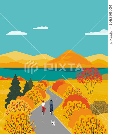 Idyllic autumn Fall countryside serene landscape 106299004