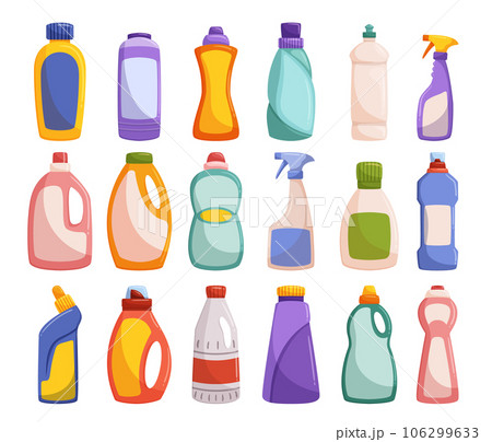 Detergent Bottles Set. Convenient, Ergonomic Design With Easy-to-use Cap For Efficient Dispensing, Vector Illustration 106299633