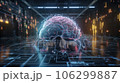 Futuristic android brain on circuit board background symbolizing the concept of AI. AI is Generative machine intelligence. 106299887