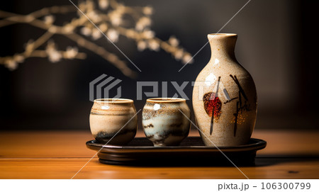 日本酒の徳利とお猪口 106300799