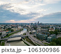 Aerial view of old town and downtown of Vilnius 106300986