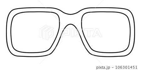 Angular frame glasses fashion accessory illustration. Sunglass front view for Men, women, unisex silhouette style, flat Angular frame glasses fashion accessory illustration. Sunglass front view for Men, women, unisex silhouette style, flat 106301451