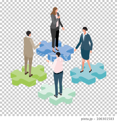 雜亂無章的業務團隊的等距插圖 雜亂無章的業務團隊的等距插圖 106301583