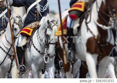 Guard police walking on the horseback during the parade Guard police walking on the horseback during the parade 106301831