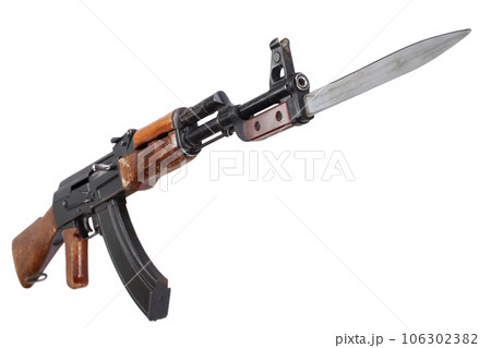 First model AK 47 assault rifle with bayonet 106302382