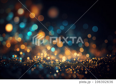 Glittering bokeh lights in various colors on black grunge background. Abstract festive design for celebrations or events. AI Generative. Glittering bokeh lights in various colors on black grunge background. Abstract festive design for celebrations or events. AI Generative. 106302636