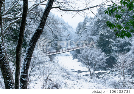 東京 秋川渓谷の雪景色 ~石舟橋~ 東京 秋川渓谷の雪景色 ~石舟橋~ 106302732