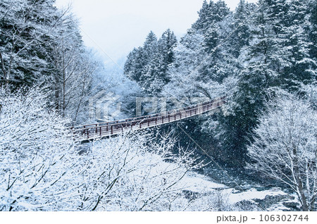 東京 秋川渓谷の雪景色 ~石舟橋~ 東京 秋川渓谷の雪景色 ~石舟橋~ 106302744