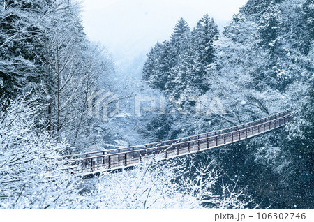 東京 秋川渓谷の雪景色 ~石舟橋~ 東京 秋川渓谷の雪景色 ~石舟橋~ 106302746