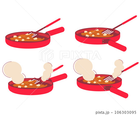 加熱中の麻婆豆腐　フライパンセット 106303095