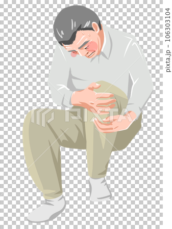 膝の痛みに悩むシニア 106303104