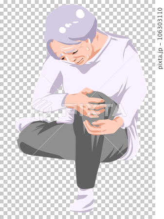 膝の痛みに悩むシニア 106303110