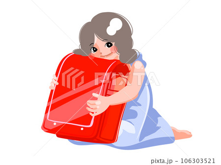 ランドセルを大切に抱える少女 106303521