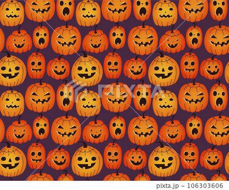 Halloween background with funny pumpkins 106303606