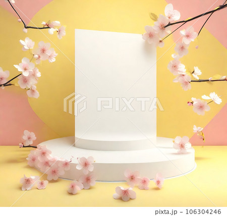 podium sakura flower cherry blossom background 106304246