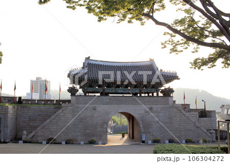 Chokseongmun Gate and Gongbukmun Gate of Jinjuseong Fortress in Jinju-si, Gyeongsangnam-do, South Korea August 27, 2023 106304272