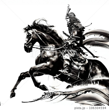 甲冑姿の馬上の侍-Generative AI 106304594