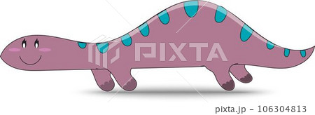 Cute dinosaur cartoon character illustration, Cute and funny small dinosaurs smiling, animal, funny, Cute dinosaur.Funny cartoon animail 106304813