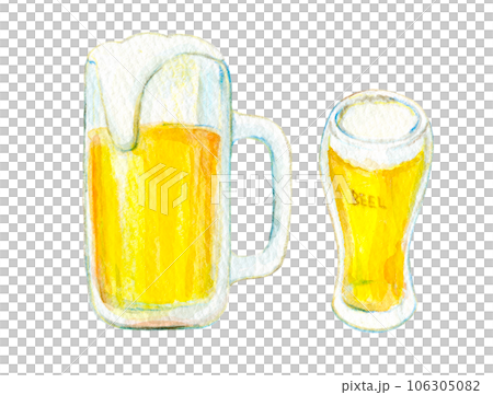Watercolor illustration, hand-drawn illustration, draft beer Watercolor illustration, hand-drawn illustration, draft beer 106305082