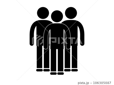 3人のピクトグラム。チームの人数を示すマーク。 3人のピクトグラム。チームの人数を示すマーク。 106305087