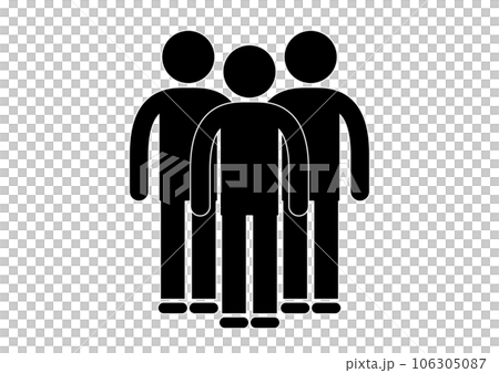 3人のピクトグラム。チームの人数を示すマーク。 3人のピクトグラム。チームの人数を示すマーク。 106305087