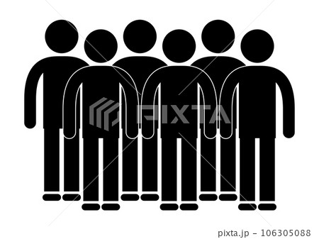 6人のピクトグラム。チームの人数を示すマーク。 106305088