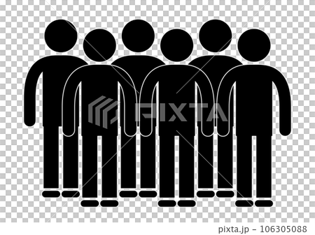 6人のピクトグラム。チームの人数を示すマーク。 106305088