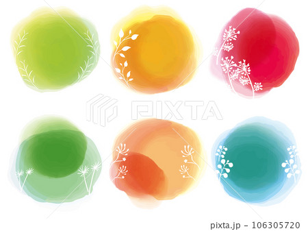 ゆがんだ水彩のにじみフレーム 106305720