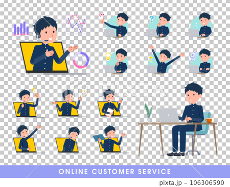 一群校辦男學生在線為顧客提供服務 106306590
