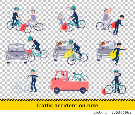 一組發生自行車事故的校辦男學生 一組發生自行車事故的校辦男學生 106306665