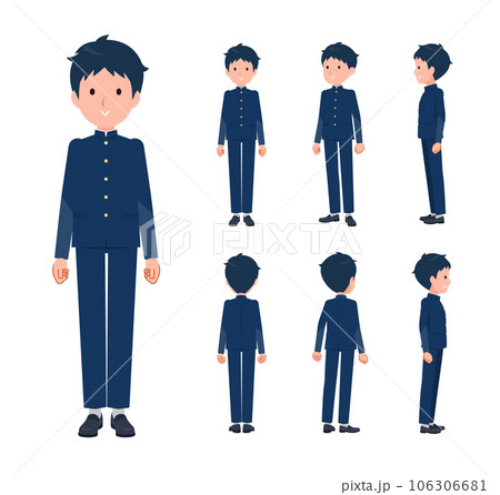 立っている学ラン男子学生のセット 立っている学ラン男子学生のセット 106306681