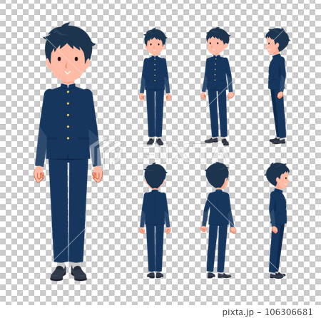 立っている学ラン男子学生のセット 立っている学ラン男子学生のセット 106306681