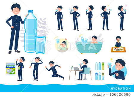 水を飲む学ラン男子学生のセット 水を飲む学ラン男子学生のセット 106306690