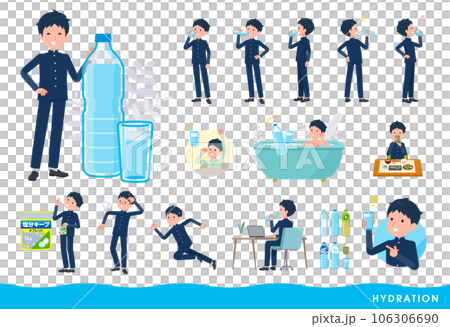 水を飲む学ラン男子学生のセット 水を飲む学ラン男子学生のセット 106306690