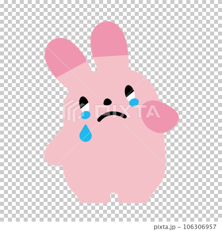 粉紅兔子哭泣的插圖 106306957