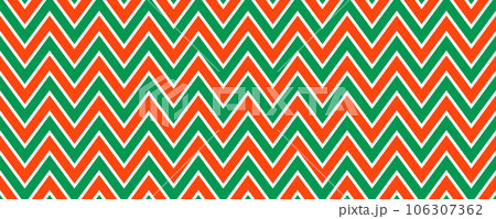 Red and green seamless pattern. Candy cane zigzag stripes background. Christmas repeating decoration wallpaper. Winter holiday lines backdrop. Xmas peppermint package wrapping print. Vector Red and green seamless pattern. Candy cane zigzag stripes background. Christmas repeating decoration wallpaper. Winter holiday lines backdrop. Xmas peppermint package wrapping print. Vector 106307362